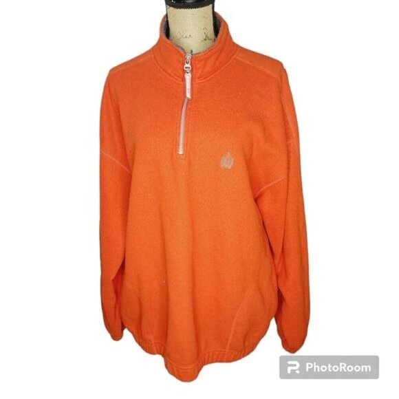 Vintage 90s Bugle Boy Originsl Orange Fleece Pullover XL - Picture 1 of 12